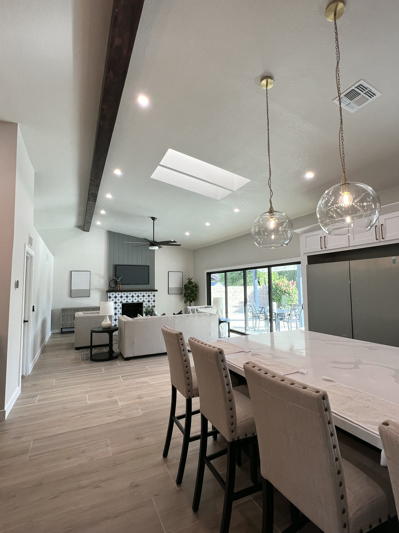 After staging image of the Scottsdale living room with finished furniture and decor
