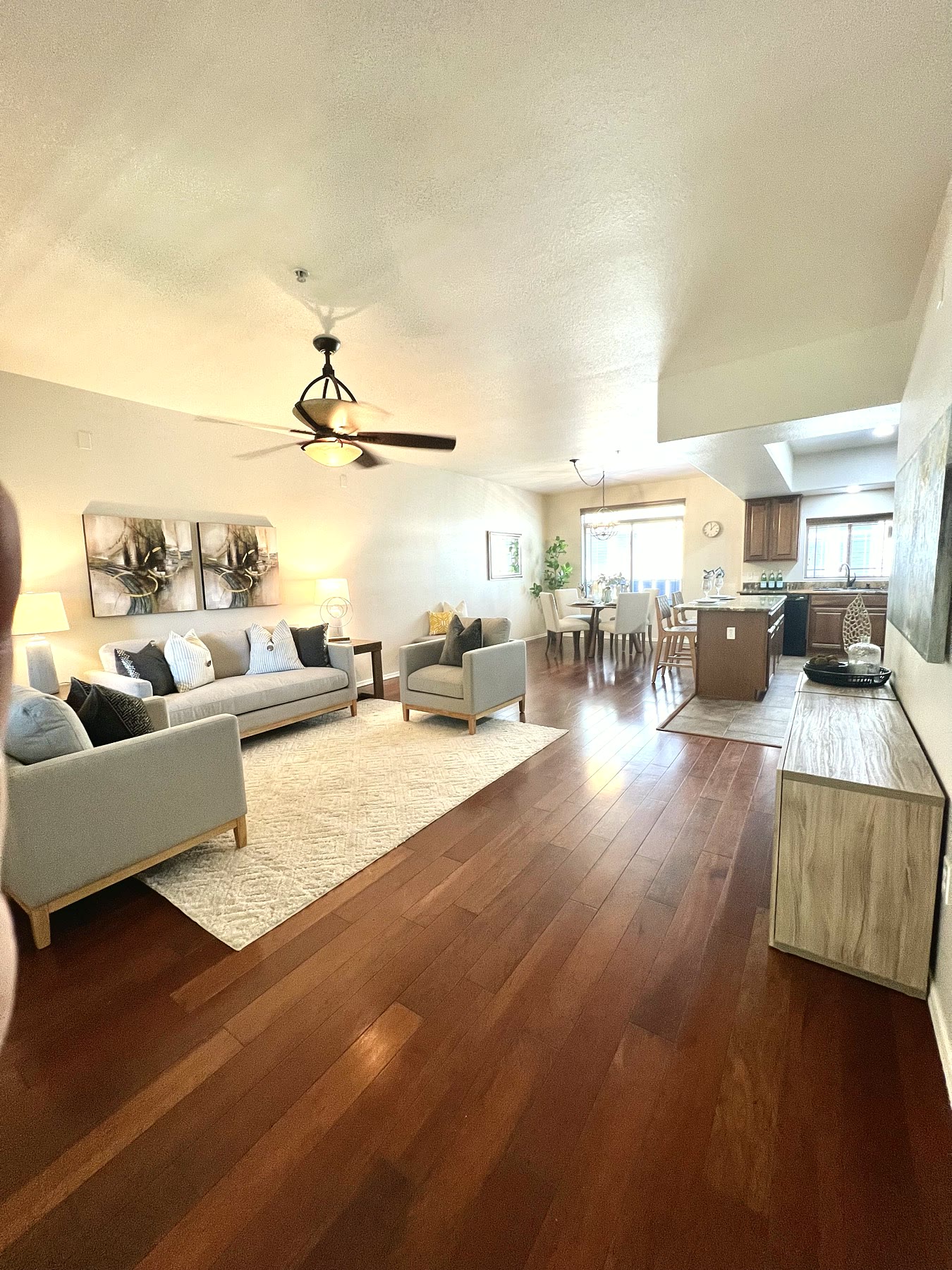 After staging image of a Tempe room with professional staging