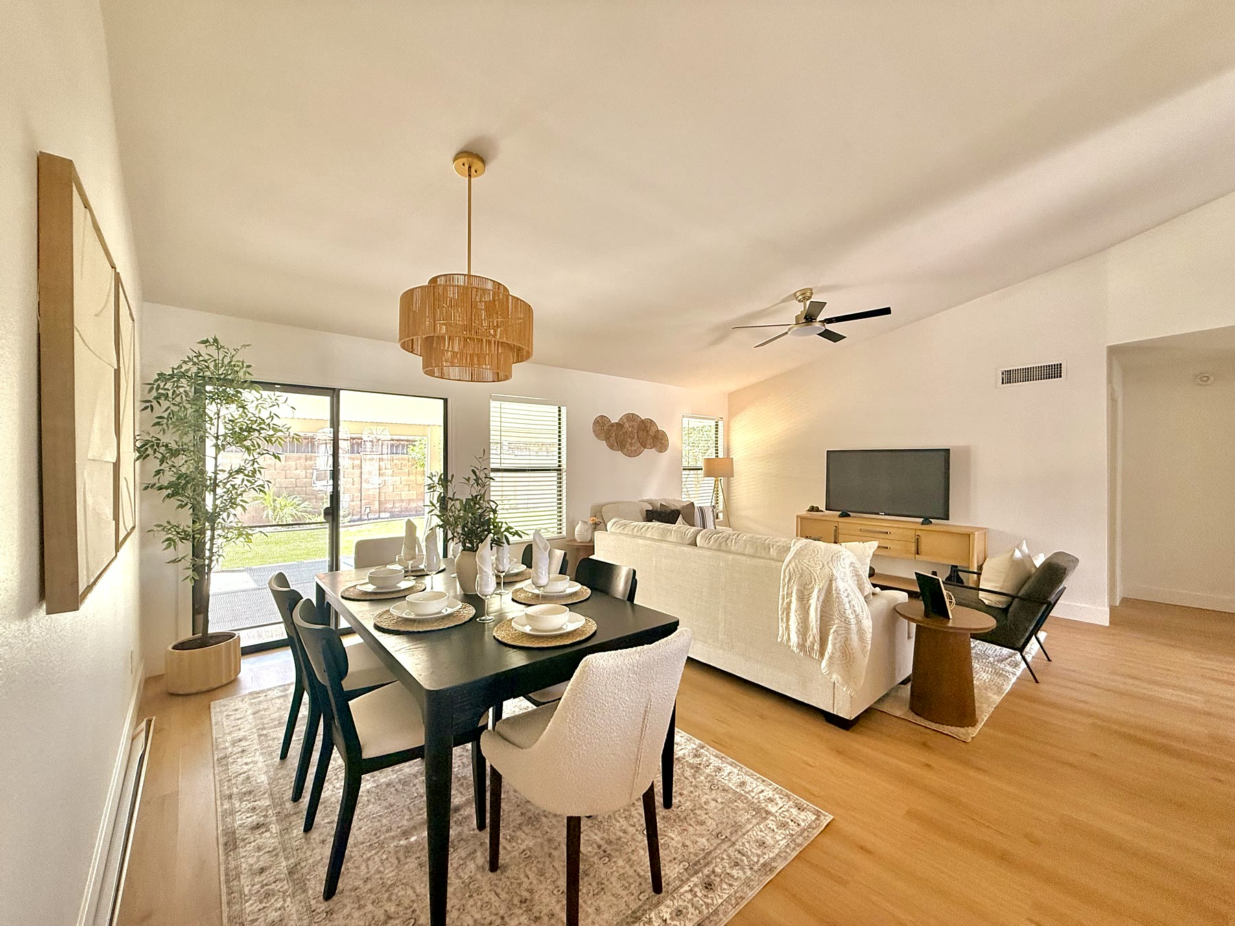 Gilbert dining and living room staged with bright buyer appeal