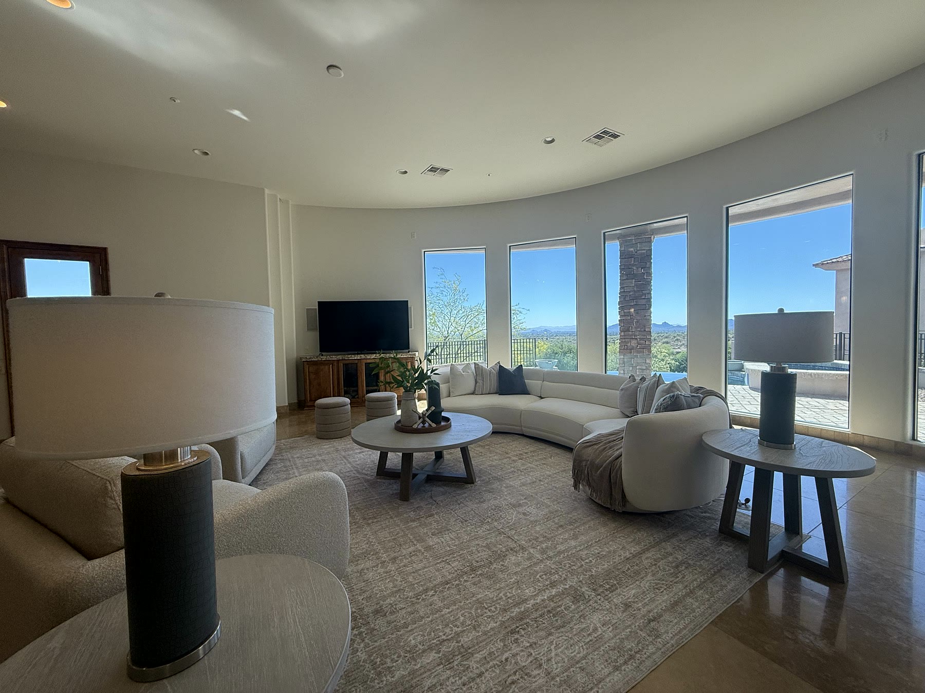 Luxury Arizona living room with elegant staging