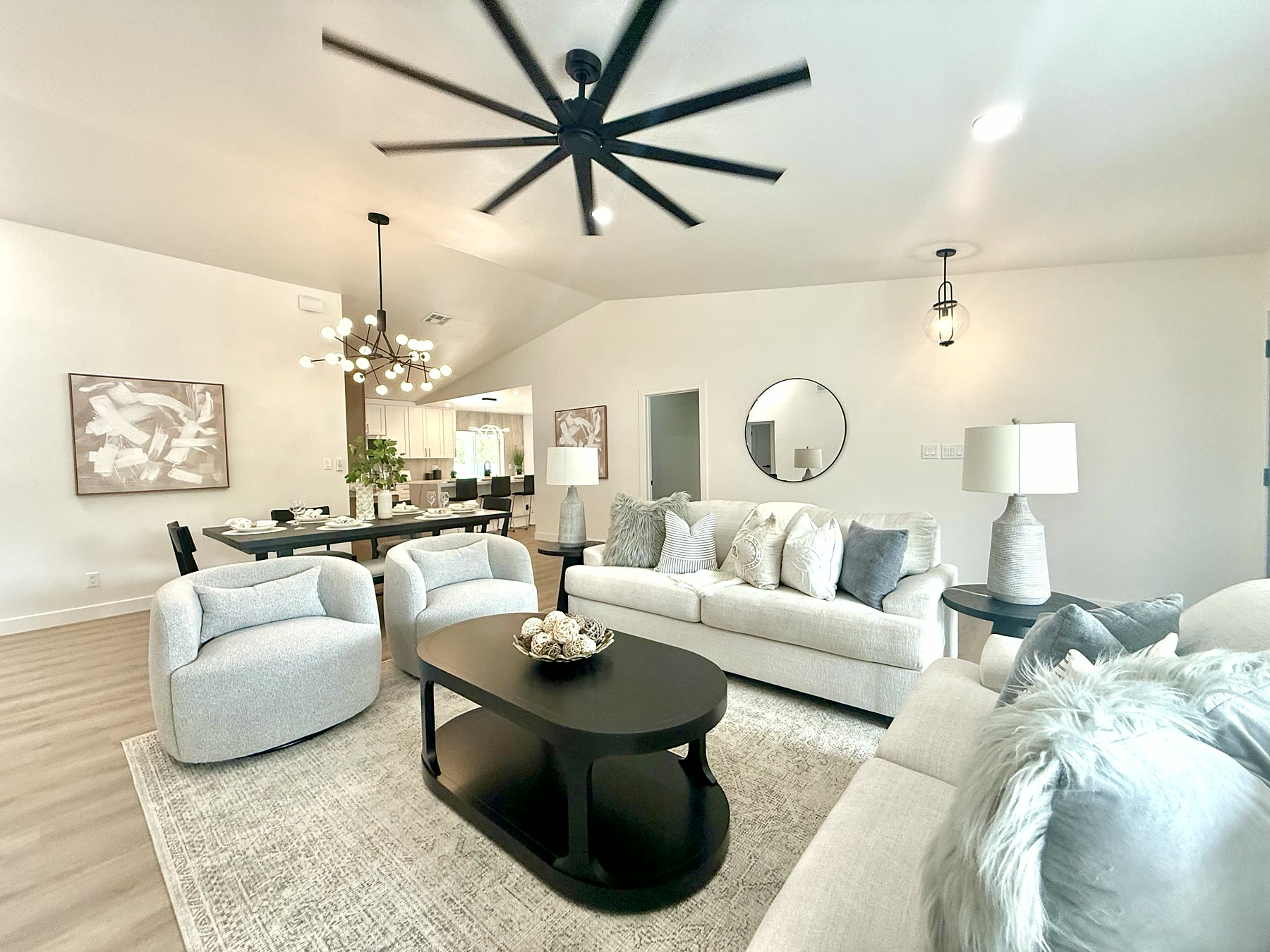 Phoenix living room staged to show scale and layout